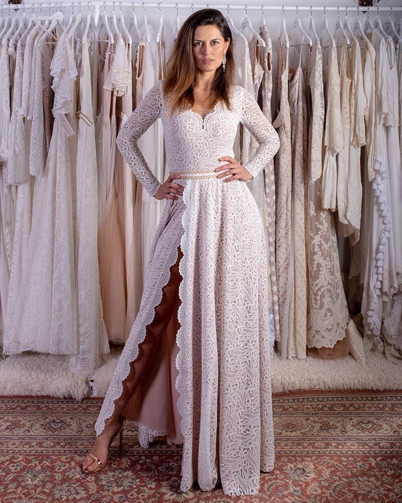 prosta suknia slubna z rozcieciem porto 36 header Porto wedding dresses collection