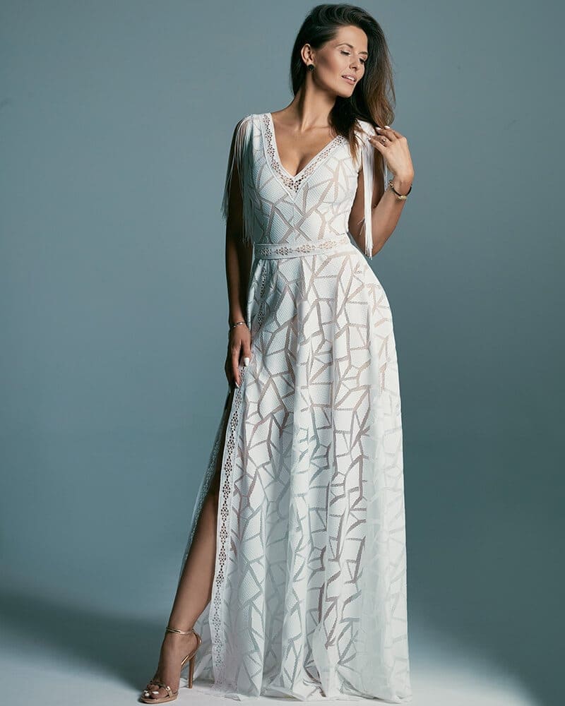 Niezwykle egzotyczna suknia ślubna z koronką Santorini 3 header Slavica Wedding dresses