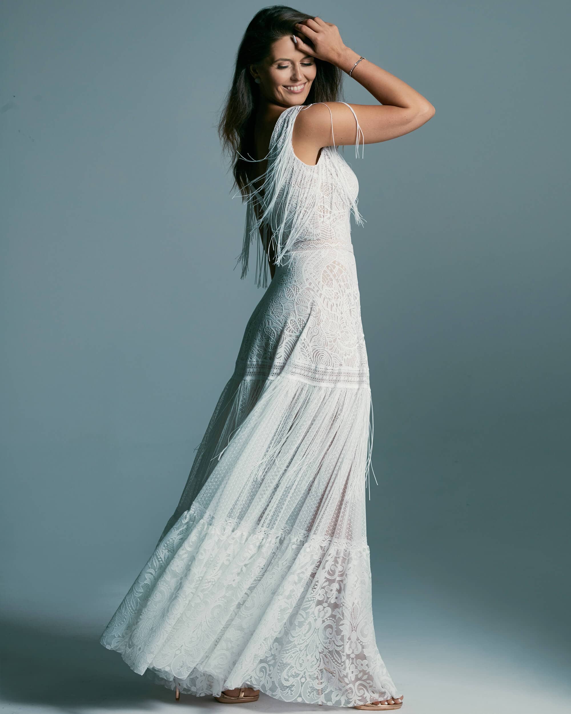 Suknia ślubna z kilku rodzajów koronek - Santorini 5