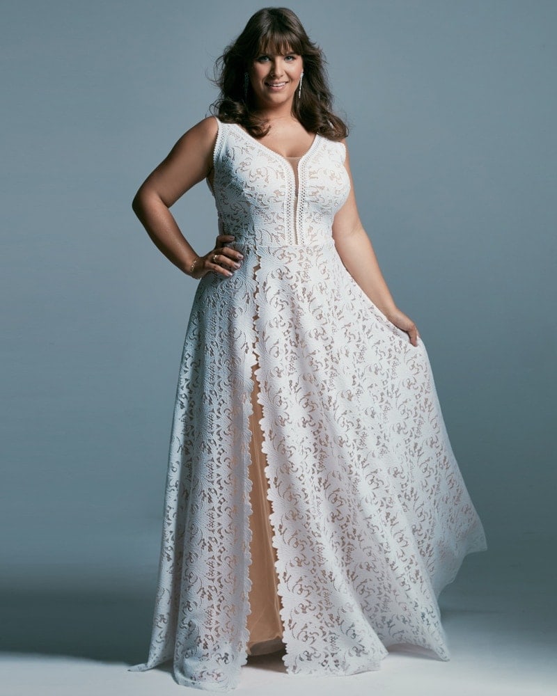 suknia ślubna plus size w kolorze ciepłej bieli Santorini 1 2 Plus size wedding dresses