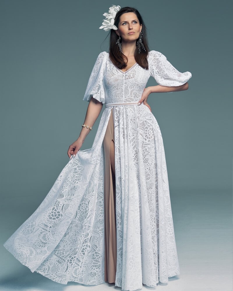 Suknia ślubna rękaw koronka Santorini 10 1 Slavica Wedding dresses
